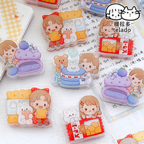 ins wind girl heart Abu eat eat hand account cartoon cute acrylic bill hand account diy transparent small clip