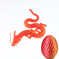 Блестящий красный золотой китайский дракон 30 см + яйцо дракона, бесплатная борода дракона