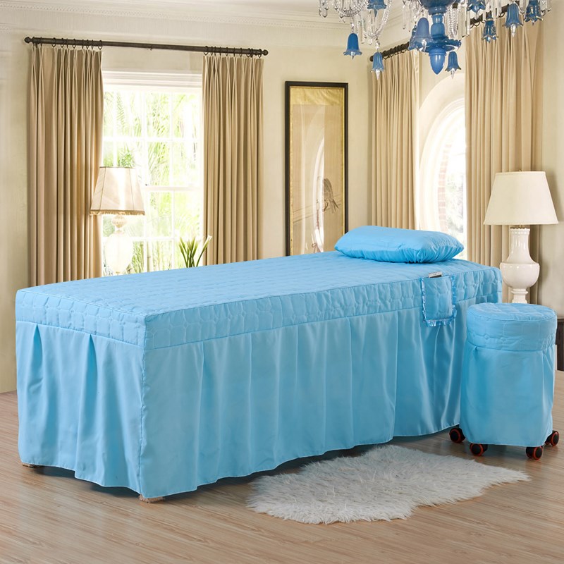 Nệm mỏng nệm nhỏ gối vàng vỏ phong cách Bắc Âu màu xanh lá cây đẹp bao gồm bốn mảnh phù hợp với thời trang tìm mua ga phủ giường spa