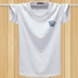 Mùa hè nam cotton thể thao giản dị áo thun ngắn tay cộng với phân bón XL rắn màu tròn cổ béo nửa áo tay áo Áo thun nam Hàn Quốc Áo phông ngắn
