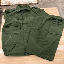 Inventory old 87 summer training clothes army green with fart pocket polyester work clothes really good fabric labor insurance clothes