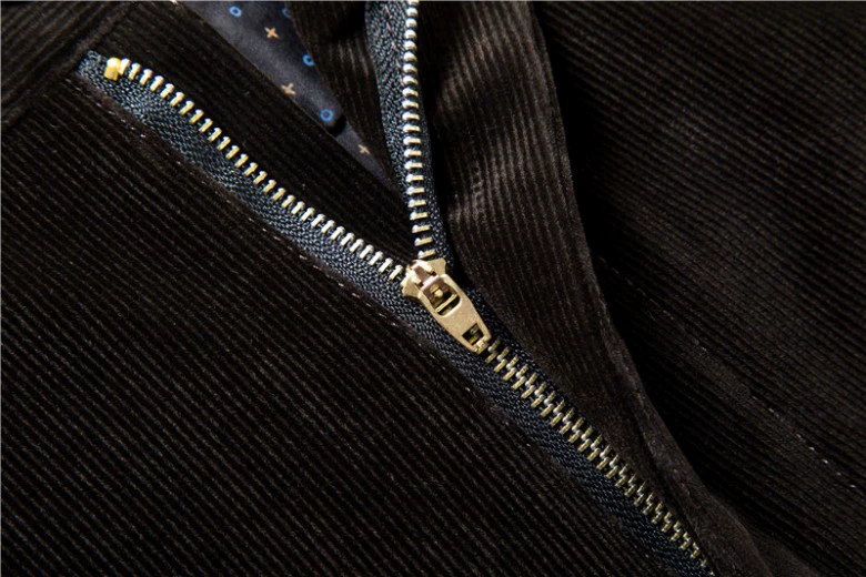 Quần cashmere nam dài quần trung niên giản dị Quần nam thẳng mùa xuân và mùa thu kinh doanh quần nhung kẻ thường quần sooc