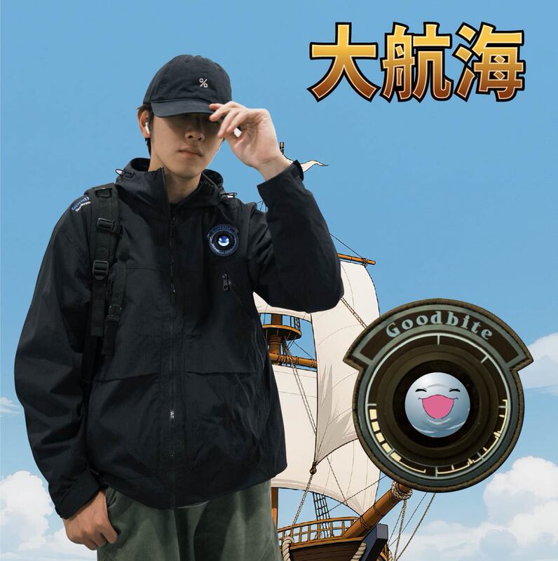 Goodbite Nautical Smart Waterproof Dynamic Expression Display Windbreaker Jacket for Men, New Winter Model, Stylish and High-End