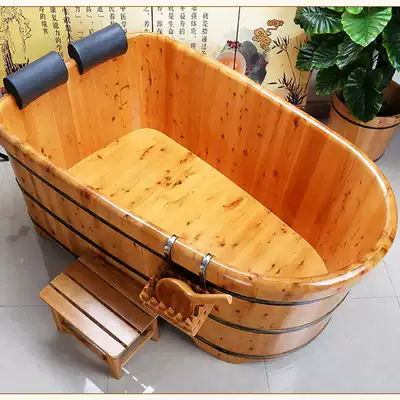 Chuan Bai fat cedar barrel bath barrel Adult double couple bath barrel Bath barrel Wooden bathtub bath barrel