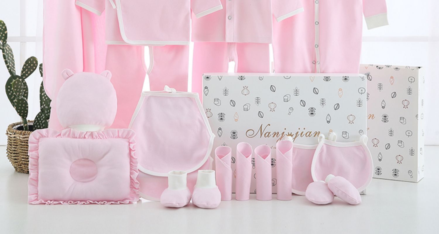 Bộ quần áo trẻ sơ sinh bằng vải cotton cho bé sơ sinh 0-3 tháng 6 - Bộ quà tặng em bé set hộp quà tặng quần áo sơ sinh cao cấp