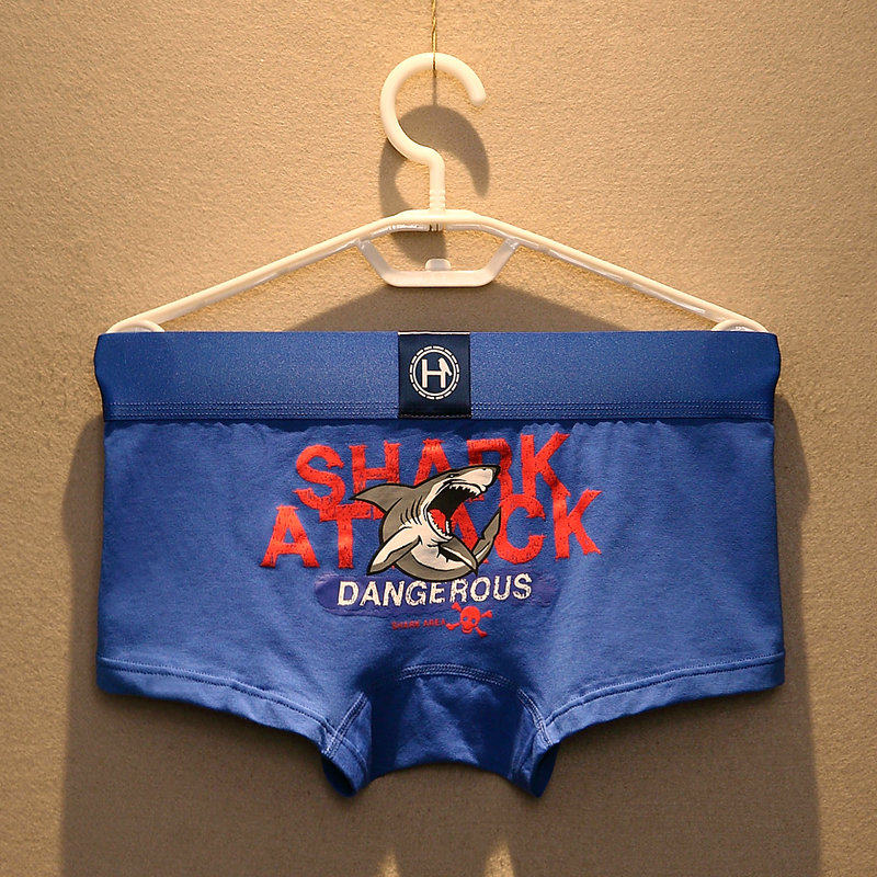 Men's underwear men's cotton tide brand boxer pants Korean version of the personality trend printing U bag bag youth boxer shorts head