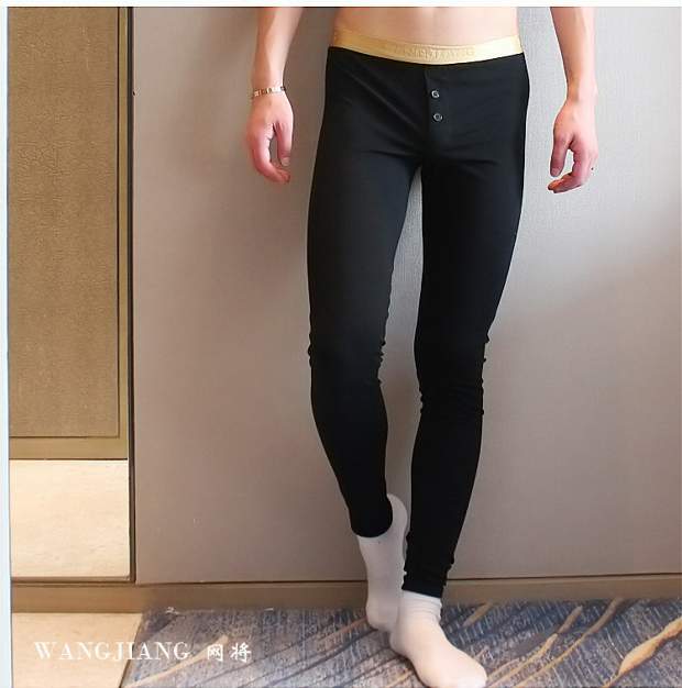 Quần mùa thu nam đơn mảnh cotton thủy triều nam quần eo thấp quần mỏng phần ấm quần nam quần legging bó sát quần giữ nhiệt nữ
