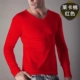 Đồ lót nam cotton đơn mảnh áo mỏng phần ấm V-cổ modal quần áo mùa thu và mùa đông bó sát tự canh tác dài tay áo lót nam