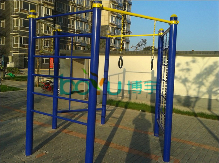 Manufacturer Climbing Nets Climbing Pole Rings Rib Wood Single Bar Combined Outdoor Fitness Path Park Community Outdoor Fitness