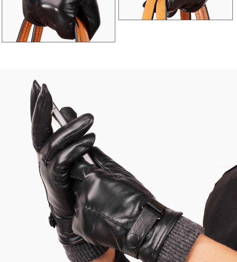 Gants pour homme      en peau de mouton - Ref 2781562 Image 10
