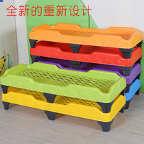 Kindergarten plastic bed baby lunch bed primary school student folding bed lunch bed nursery class childrens stacking bed