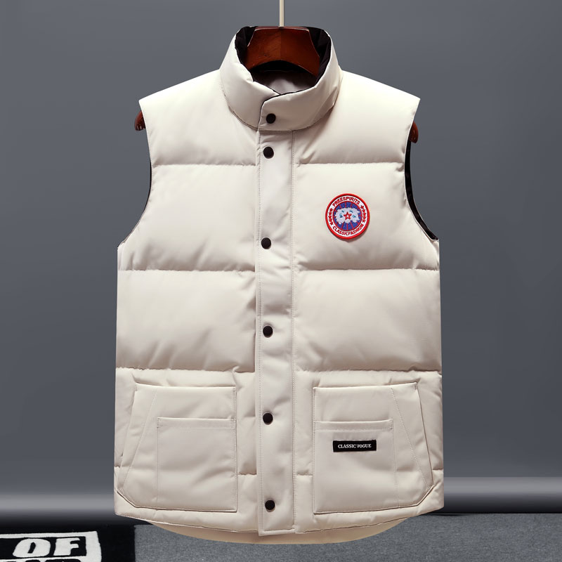 2022 autumn and winter lovers down the waistcoat Male Short Wind Shoulder Vest Tide Goose tooling Horse clip thick shawl jacket