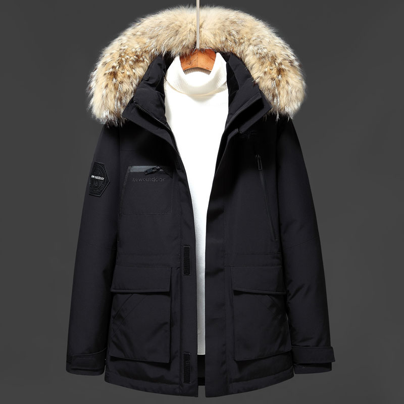 Couple down jacket for men and women 2021 Winter new regular models Thickened Tooling Big Fur Collar Tide Genre Overcoming Coats