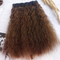 Hip-hop small roll wig film Female corn hot traceless one piece of long hair net red cute simulation hair curly hair hair receiving film