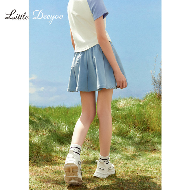 Xiaoding Youyou Girls Sports Skirt 2024 Summer New College Style ສິ້ນກະເປົ໋າເດັກນ້ອຍທີ່ມີລົມຫາຍໃຈໄວ ແຫ້ງໄວ