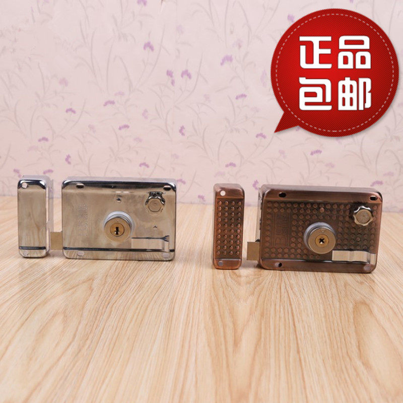 Universal security lock Old-fashioned anti-theft door lock Cross lock core Bronze external door lock Iron door wooden door lock three insurance