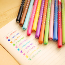 HK02 office supplies Han cool 108 peach heart diamond dot color pen gel pen multi-color signature pen stationery