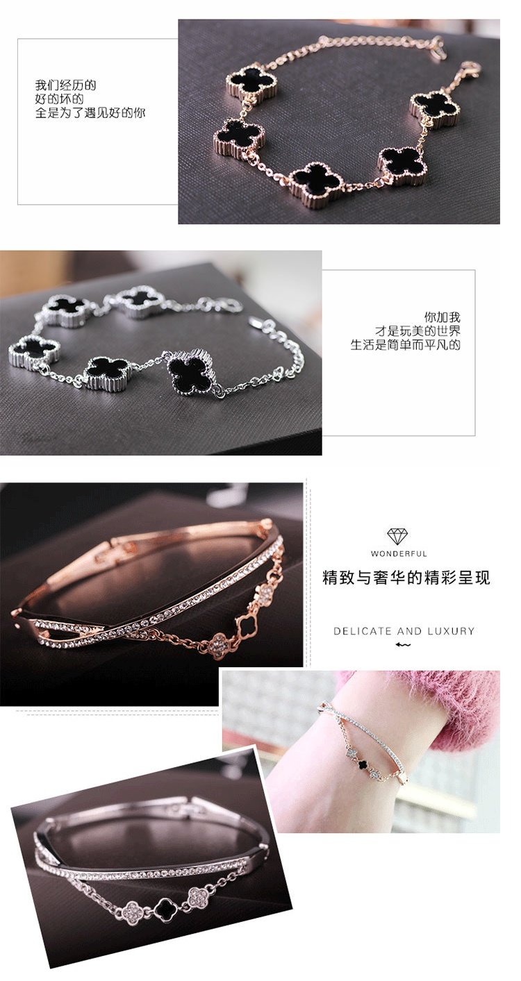Vòng tay nữ phiên bản Hàn Quốc của cô bạn gái hoang dã đơn giản. vòng cẩm thạch bọc vàng