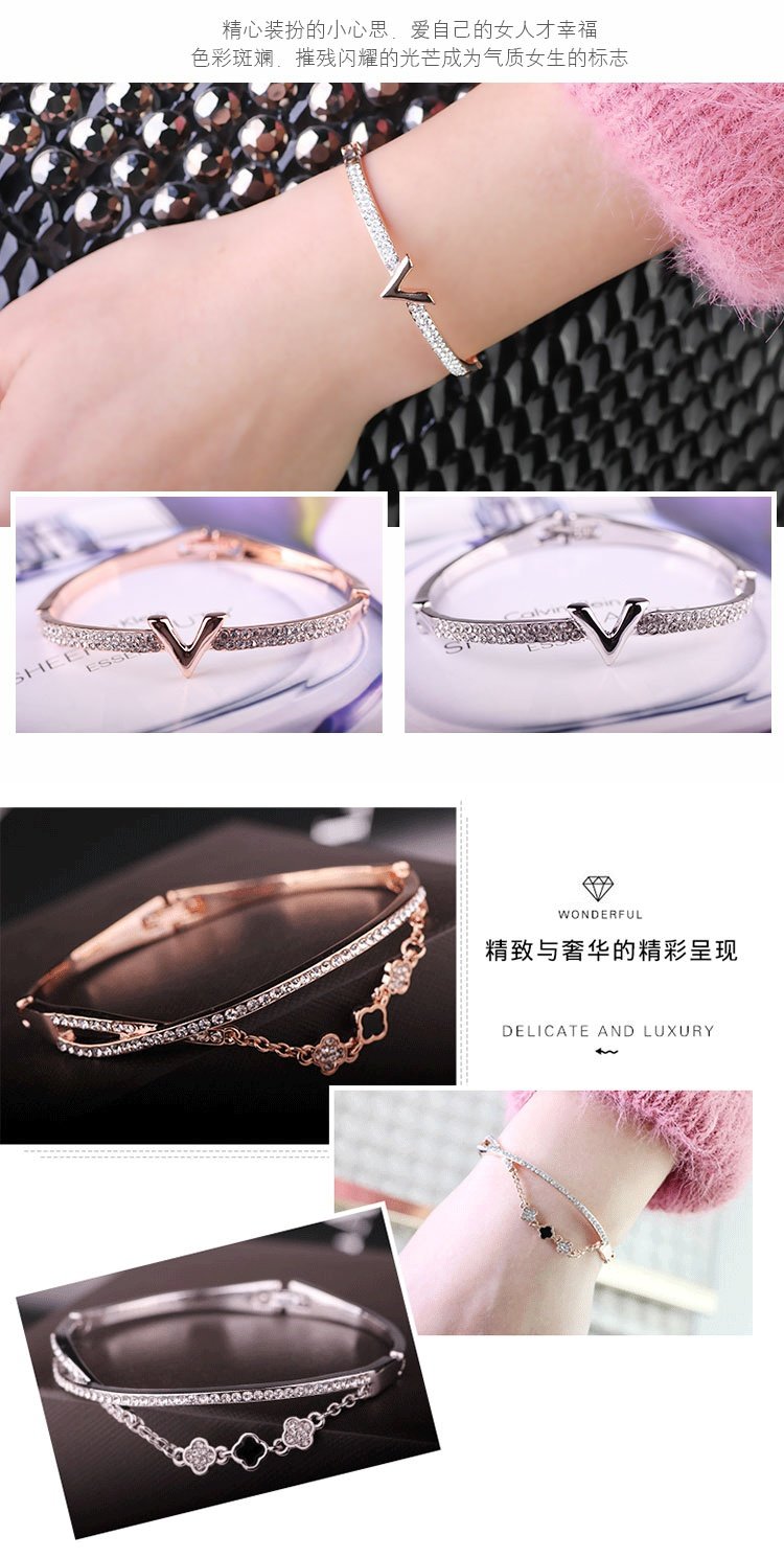 Vòng tay nữ phiên bản Hàn Quốc của cô bạn gái hoang dã đơn giản. vòng cẩm thạch bọc vàng