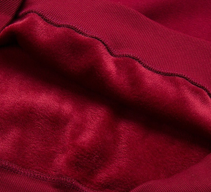 Áo thun nam dài tay ấm và nhung dày Chất liệu cotton mùa thu và mùa đông cộng với phân bón XL áo len nam chất béo thời trang nam