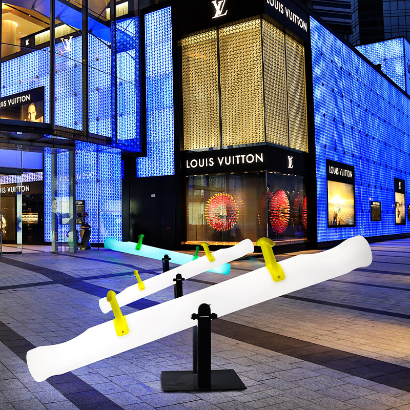 Led outdoor luminous seesaw children's park square net red activity seesaw parent-child interaction double props