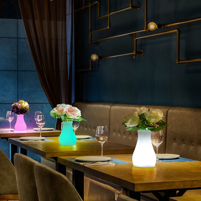 led creative dining room flower arrangement usb desk lamp nightlight hotel charging desk lamp clear bar net red remote control atmosphere light