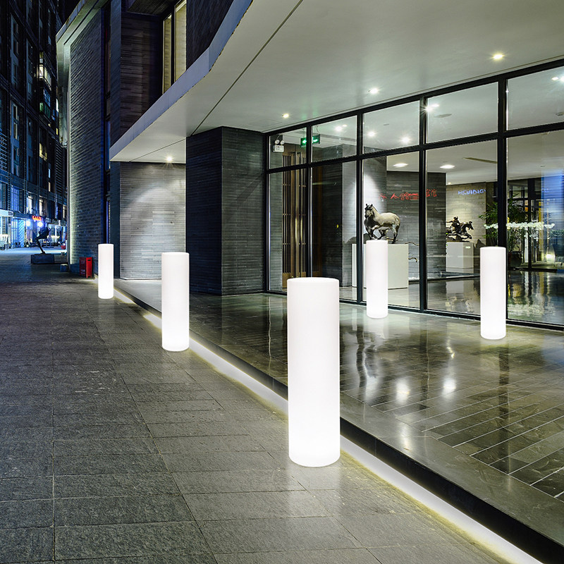 Led outdoor view lamp column outdoor patio waterproof lawn decoration floor lamp creative shop window luminous cylindrical lamp