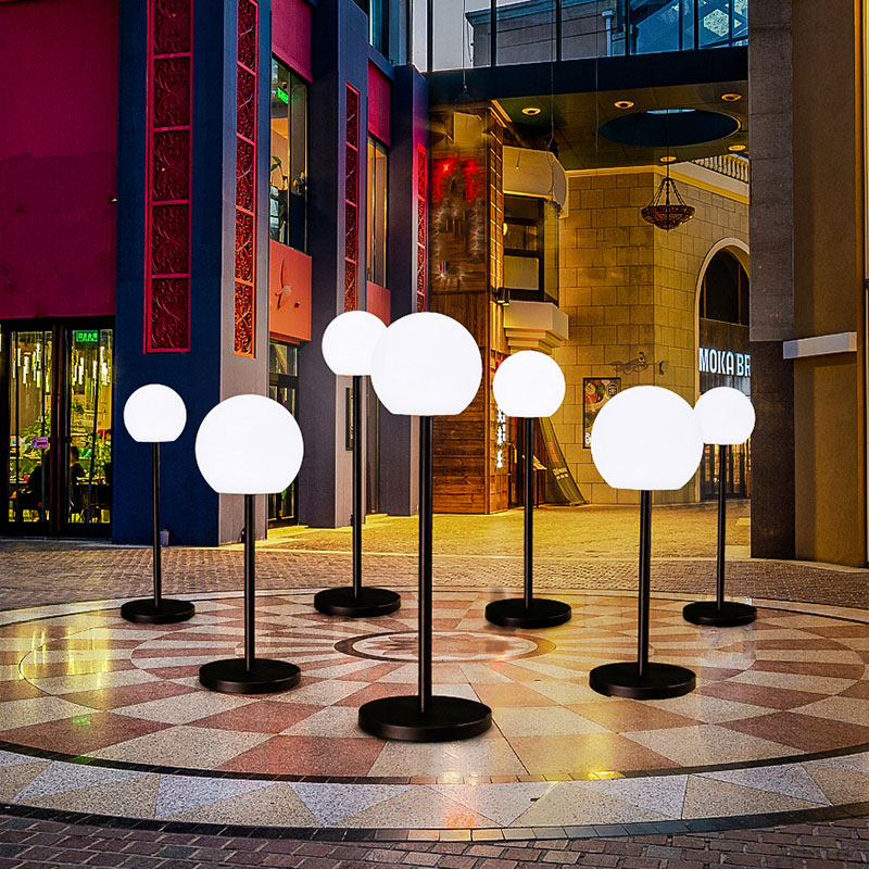 LED luminous floor ball lamp outdoor villa hotel event decoration landscape living room bedroom remote control vertical lamp