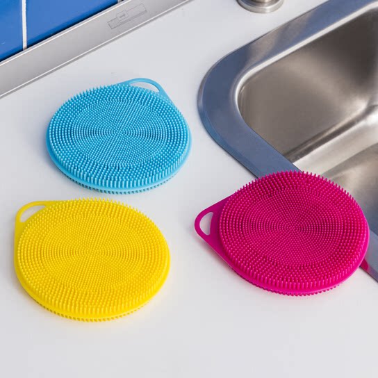 Songzheng silicone dishwashing brush 3 only kitchen multi-functional dishwashing sassafras cloth cleaning cloth washing pot brush Silicone decontamination brush
