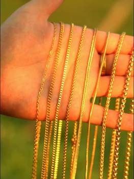 New Thai High-End Gold Titanium Steel Dragon Bone Color-Preserving Amulet Chain, Single or Multiple Sweater Necklaces, Non-Fading Lanyard