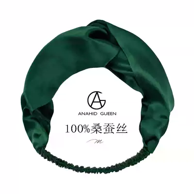 ins silk hair band mulberry silk wide-side hair band female face washing Net red headgear hair hoop retro style Korean Silk