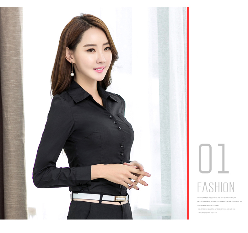 Xuân 2018 sơ mi mới giản dị nữ dài tay cỡ lớn chuyên nghiệp mặc áo liền quần Hàn Quốc các kiểu áo vest nữ hàn quốc