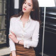 White shirt design niche 2024 spring new long-sleeved top chiffon professional shirt women 50% off