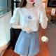 Lace puff sleeve T-shirt women's summer 2023 summer new fashion short-sleeved printed tops age-reducing western style shirts