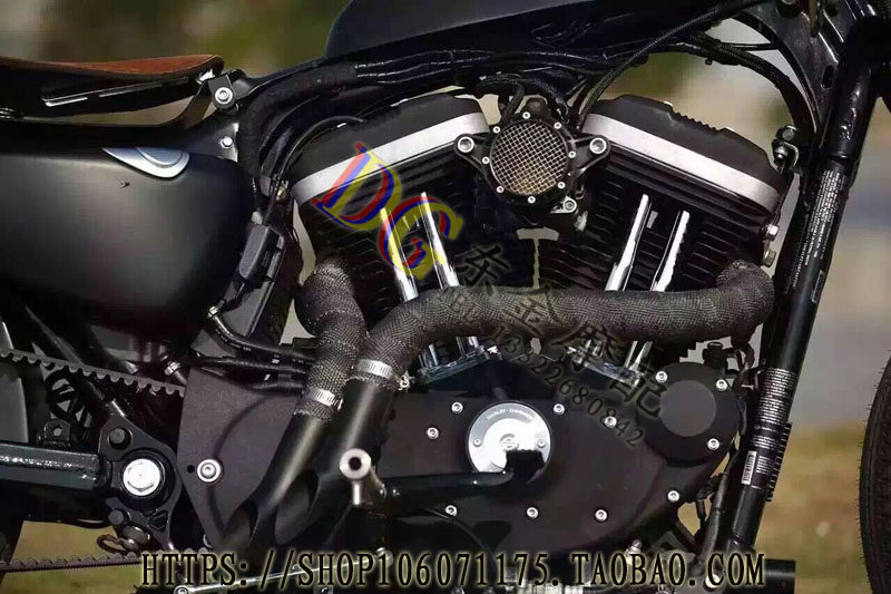 Hale XL883 1200 48 spring straight row modified exhaust pipe fit with pure copper cover retro exhaust