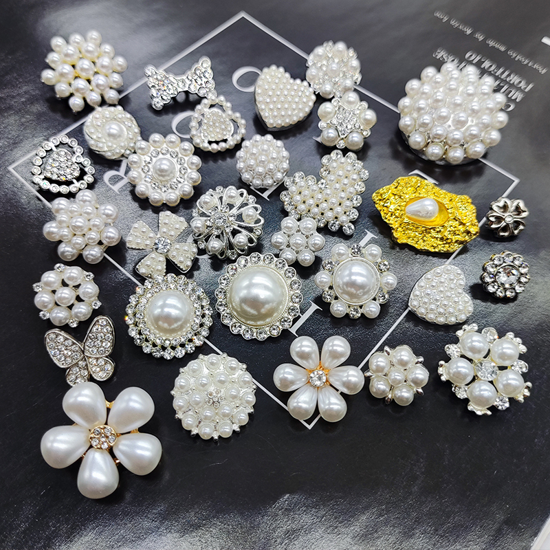 Pearl Buttons, Diamond Metal Buttons, Women's Tops, High-End Versatile Decorative Skirts, Large Sweaters, Cardigans, Exquisite