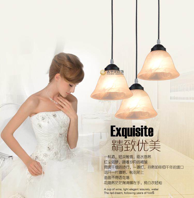 美式现代简约LED餐厅灯个性餐吊灯北欧田园三头圆形饭厅餐桌吊灯