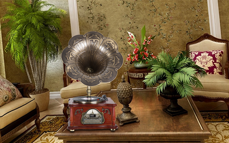 đầu đĩa than liền amply	 Rain Lane ghi âm retro ghi âm cơ điện máy nghe nhạc cổ điển vinyl máy cổ loa lớn âm thanh cổ điển châu Âu - Máy hát 	đầu đĩa than micro dd8