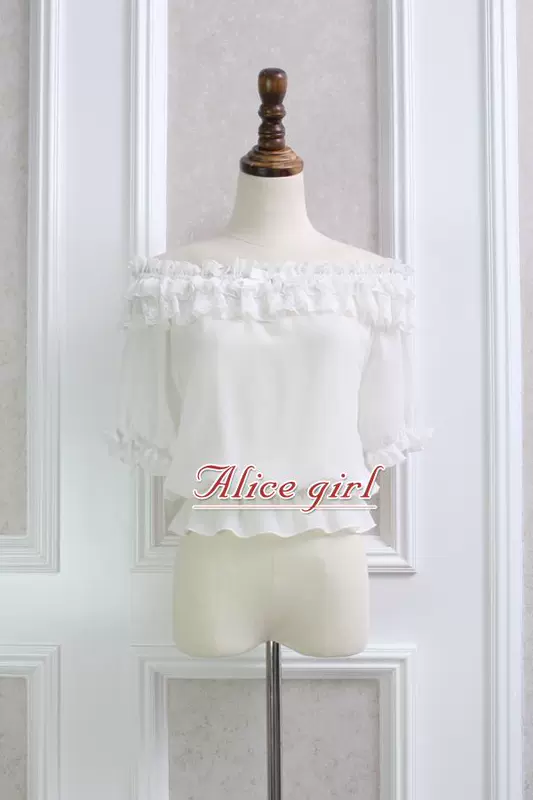 Alice girl nguyên bản mùa hè mới mềm mại chị ren bằng gỗ nơ hai đầu mặc áo voan