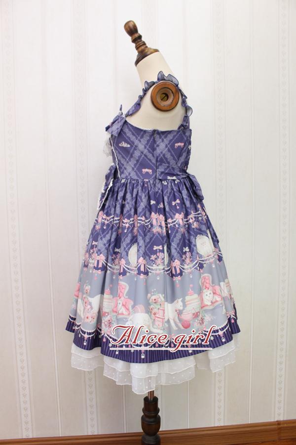 Alice cô gái Lolita mèo xử lý mới vương miện hạt ban đầu cúi dây đeo váy váy dài