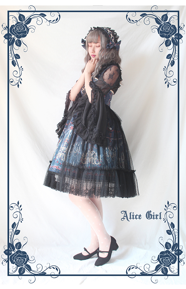 Alice cô gái gốc new Lolita chandelier xử lý ren xù bow jsk dây đeo ăn mặc đầm body dự tiệc
