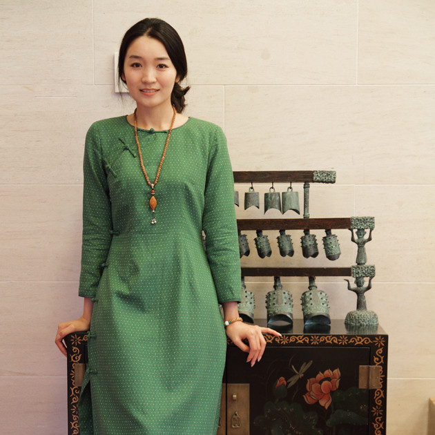 Zhu's original brand (Sun Yu Kuo) style style women dress Japanese characteristic cotton modified flaggown