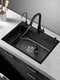 3mm Nano Kitchen Sink Single Bowl Thickened 304 Stainless Steel Black Household Dishwashing Basin Large Dishwashing Sink
