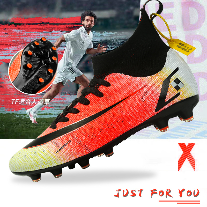 Assassin 14 football shoes Broken Nails Male Student Long Nail Venom dark Artificial Grass Teen High Cylinder Football Shoes