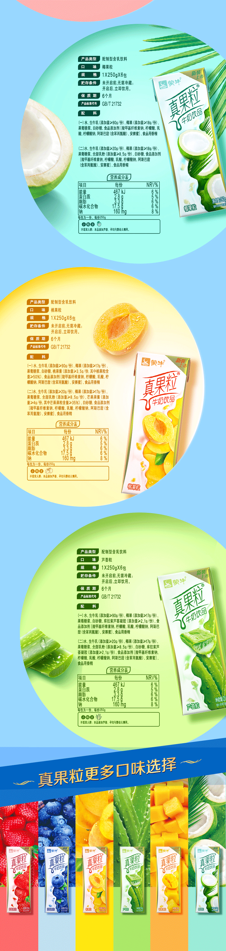 蒙牛 真果粒牛奶 缤纷礼盒装 250g*24包 4种口味 图5