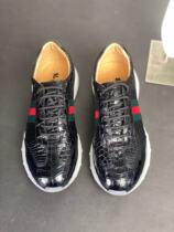 New Men Casual Sports Crocodile Skull Leather Shoes Fashion Short Boots Yingren Youth Breathable Lacing Super Light Air Cushion