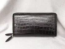 Thai crocodile leather double zipper bag leather mens handbag business casual long mens folder bag large capacity clutch bag