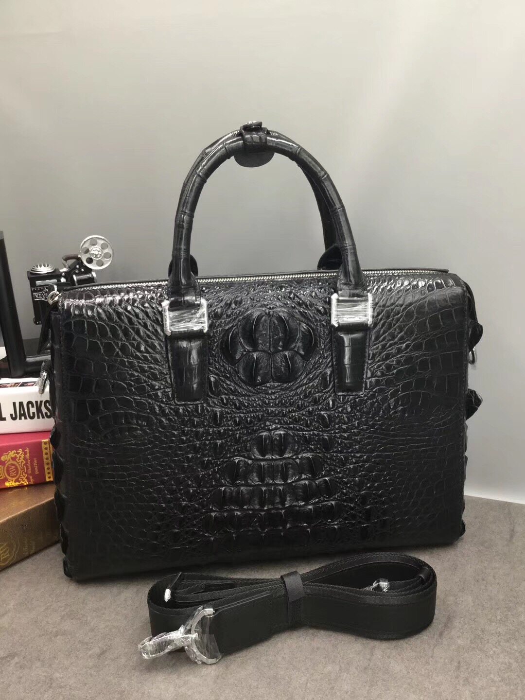 Thai Avocado Leather Briefcase Men Business Handbag Genuine Leather Cross Section Single Shoulder Bag Fashion Large Capacity Diagonal Cross Pack