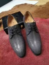 Indonesian Pearl Fish Leather Shoes Mens Fashion Casual Business Positive Dress Sewing Short Boots Derby Handreal Leather Lacing