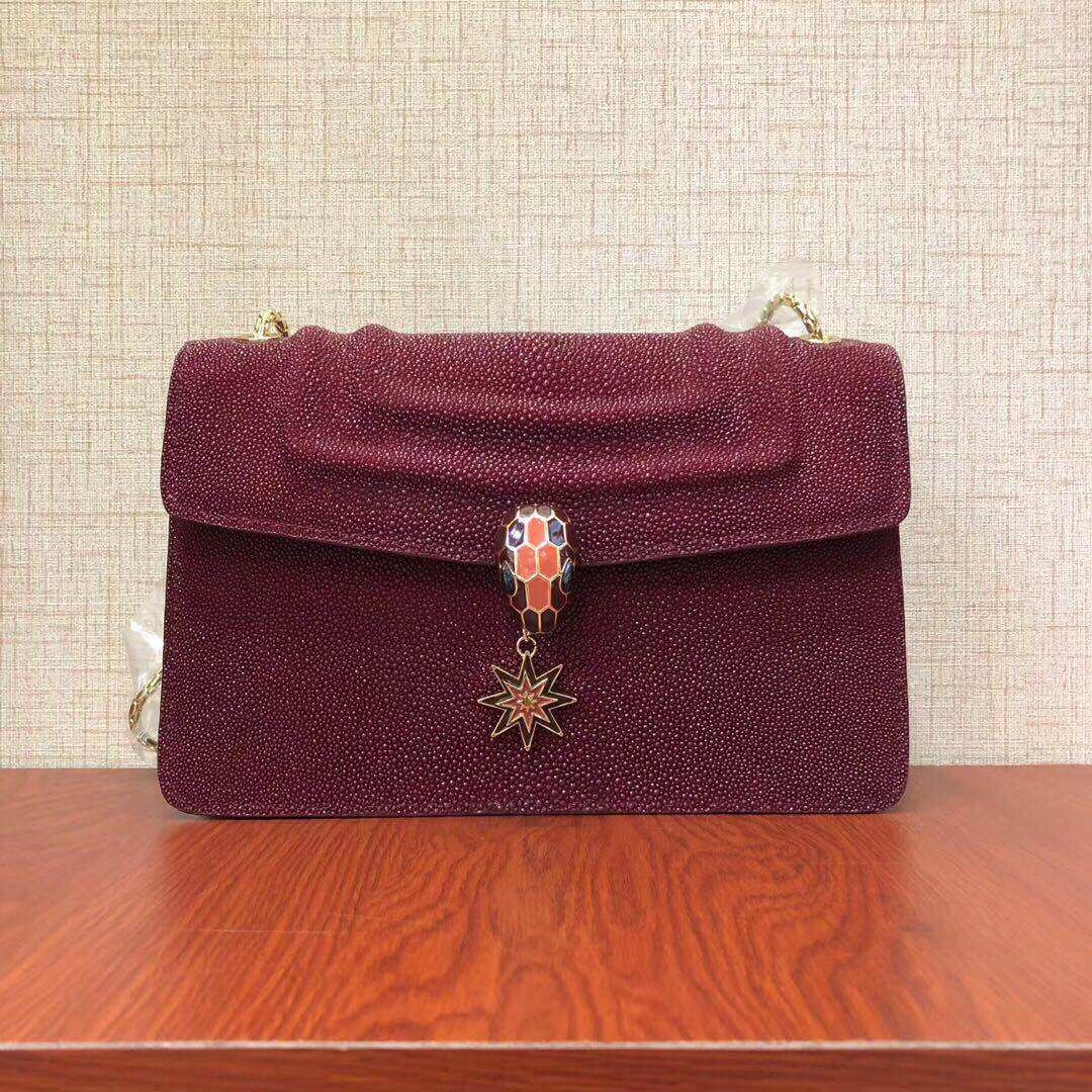 2019 latest in Indonesia Deep-sea Pearl Fish Leather Girl Bag Shiny Genuine Leather Fashion Single Shoulder Bag Slanted Satchel Bag